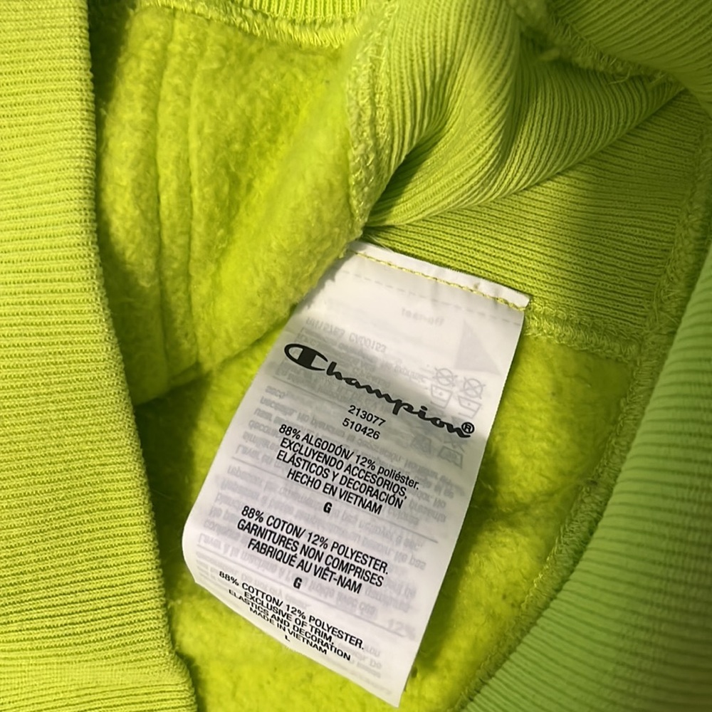 Champion Reverse Weave Hoodie, mens L, limited edition high vis - Picture 6 of 9